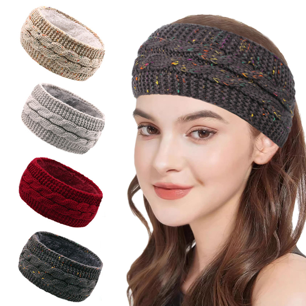 Fleece Ear Warmer Band - Winter Chunky Knit Women's Headband Trendy
