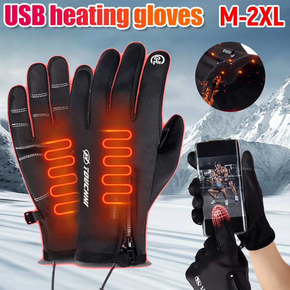 Touch Screen Gloves - Winter Ski USB Heated Gloves Touch