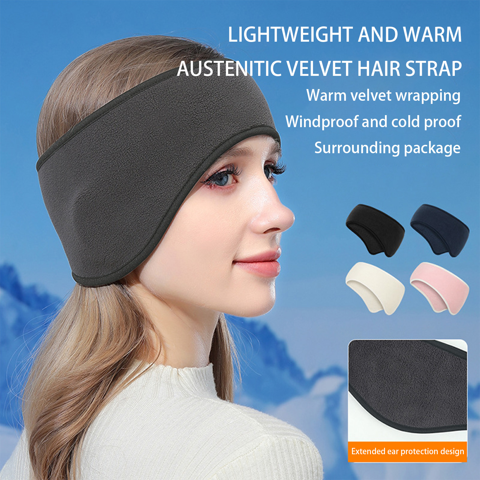 Fleece Ear Warmer Band - Lightweight Winter Fleece Thermal Ear Band