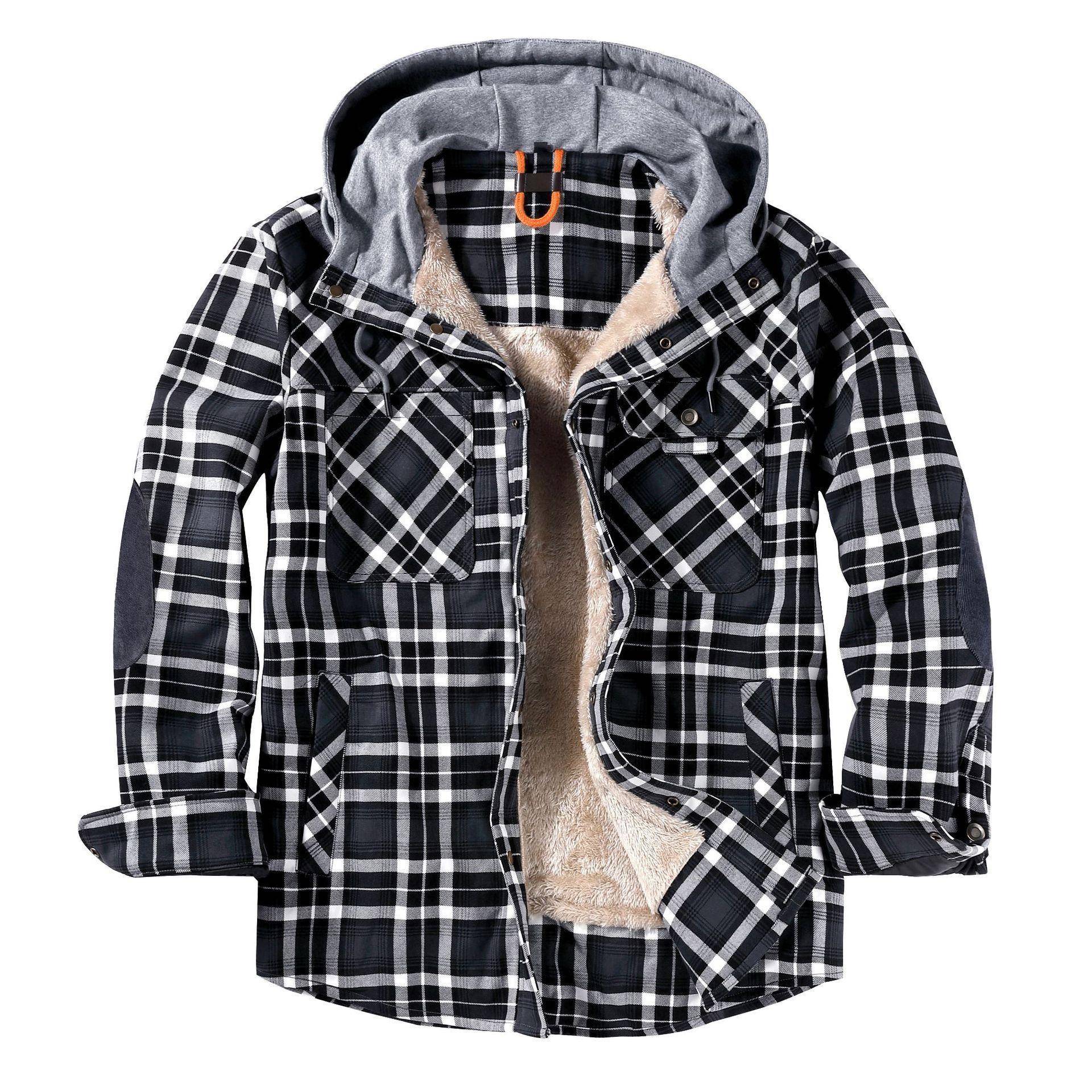 Flannel Shirt Lined - Men's Sherpa Lined Plaid Flannel Shirt