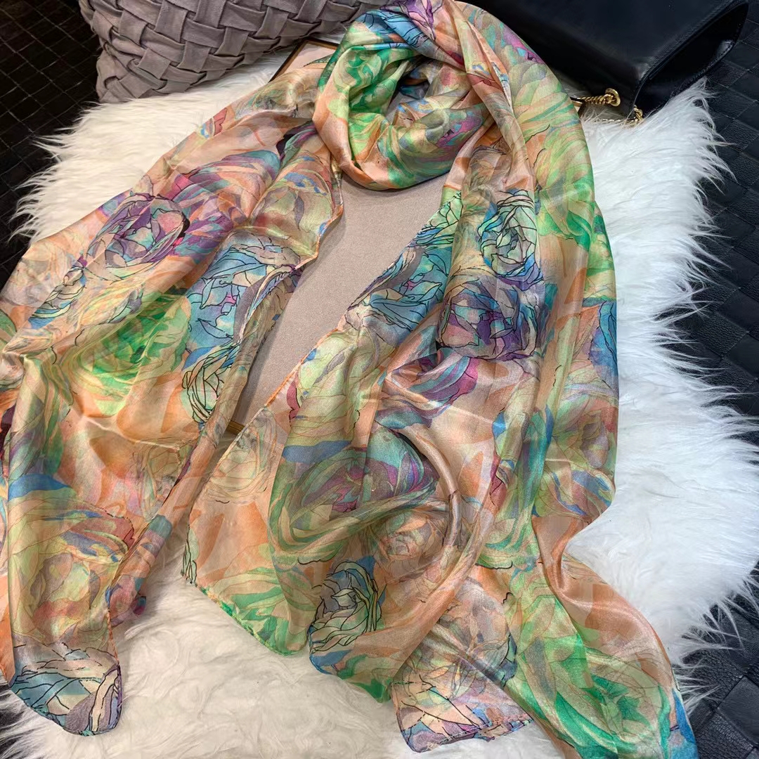 Shawl Wrap Winter - Nữ Xanh 100% Lụa Khăn Choàng