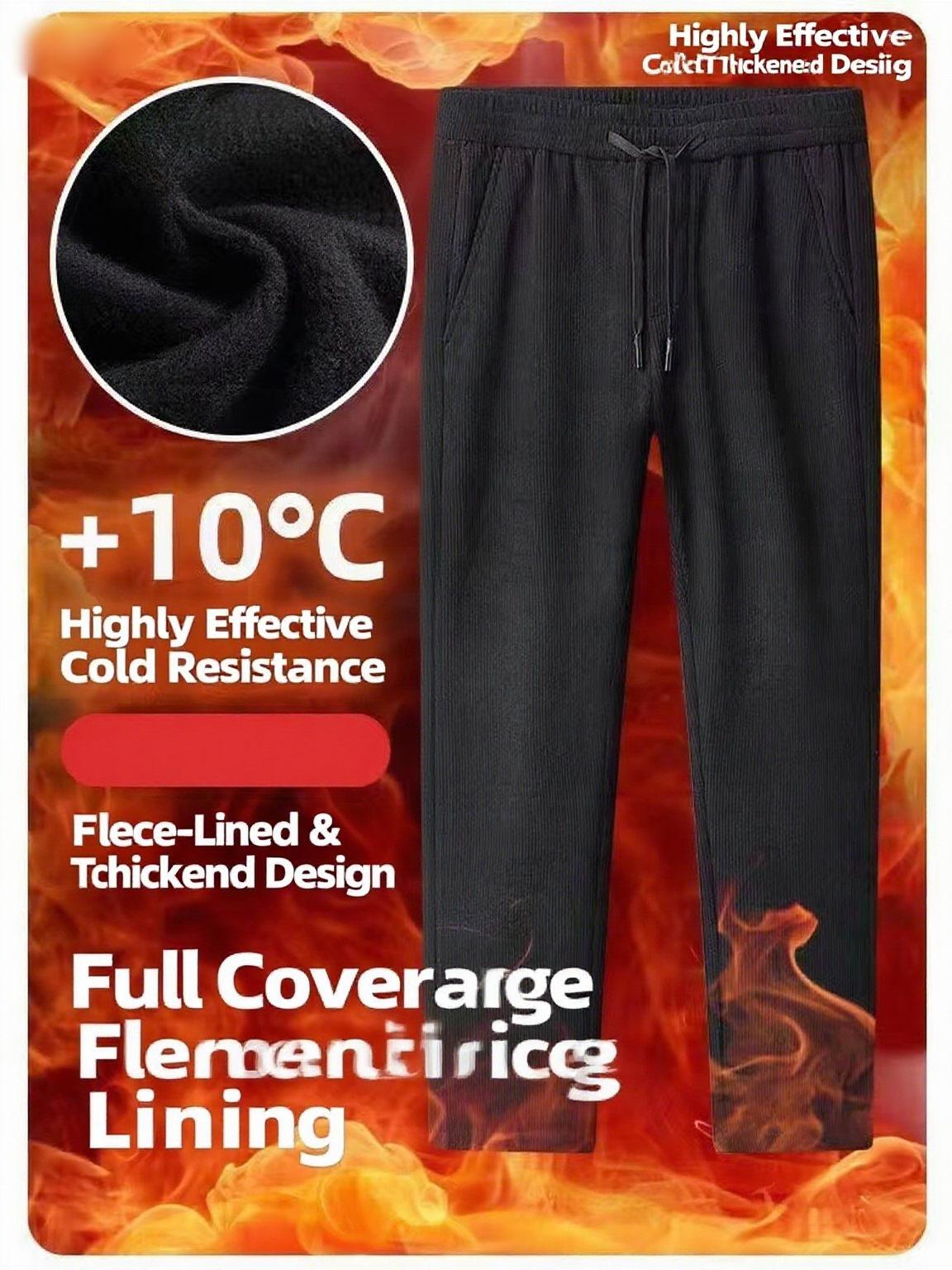 Corduroy Pant Warm - Black gray men's corduroy and velvet