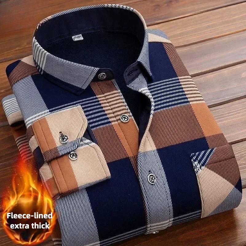 Flannel Shirt Lined - 2025 Men's Winter Warm Long Sleeve
