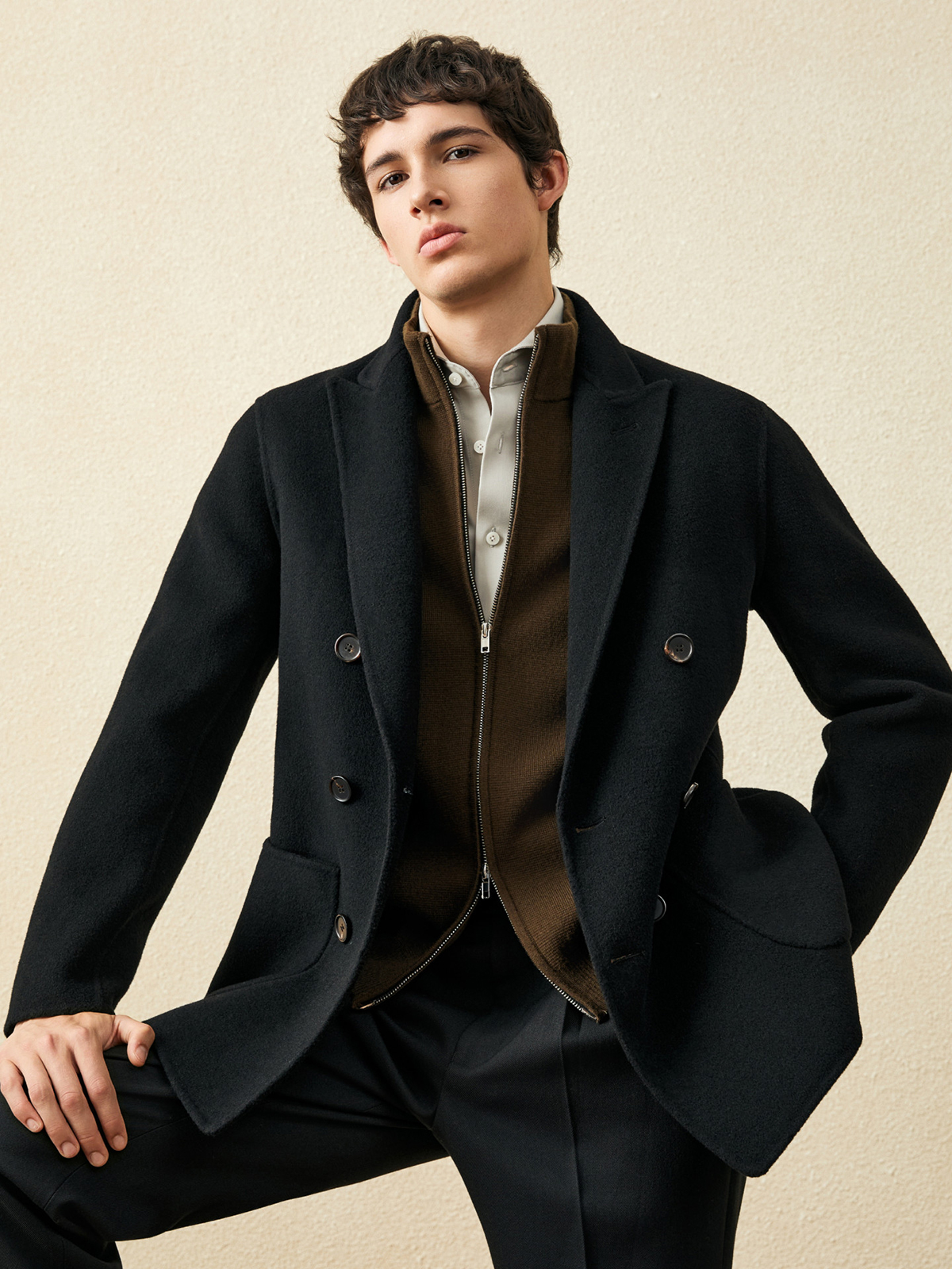 Wool Coat Peacoat - Men‘s 100% Wool Short Coat |