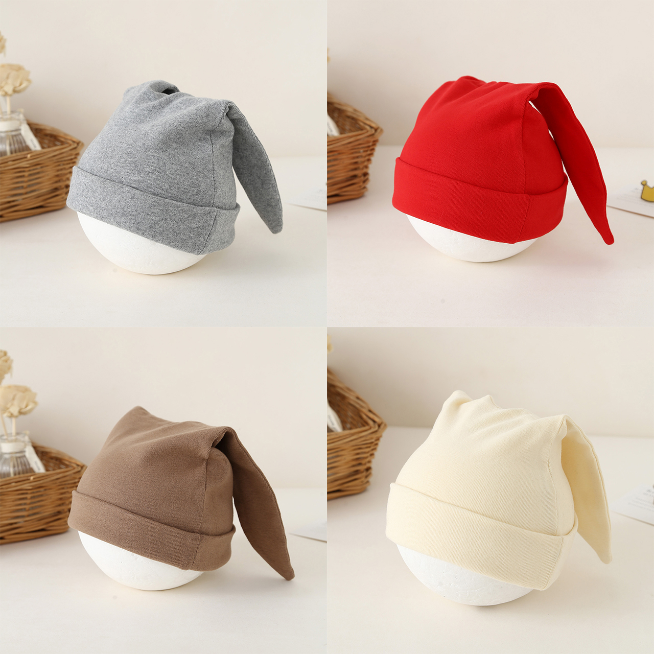 Knit Beanie Hat Warm - Cute Lop-eared Newborn Fetal Hat Autumn