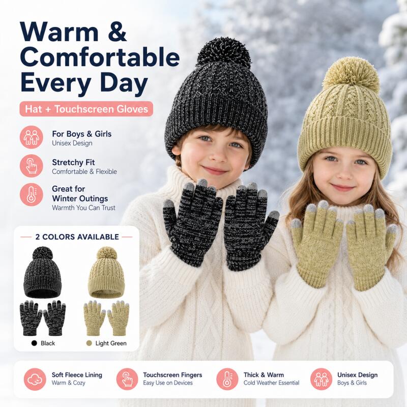 Kids Winter Knit Hat Touchscre - đánh giá và giá Touch Screen Gloves