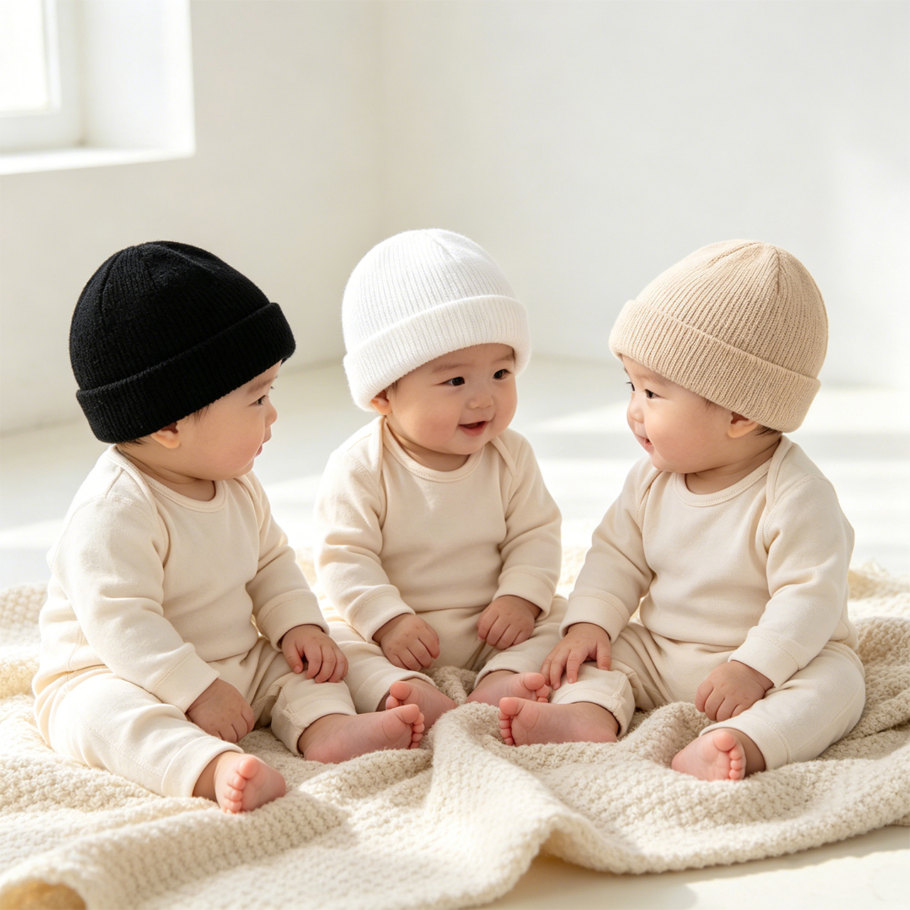3pcs Kids Beanies Set Winter C - đánh giá và giá Knit Beanie Hat Warm