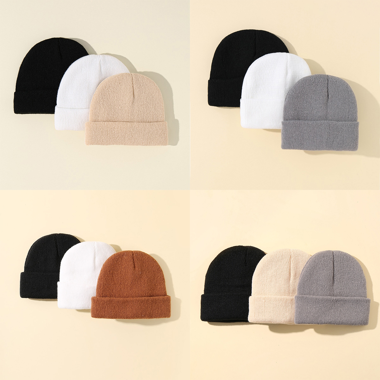 3pcs Kids Beanies Set Winter C - đánh giá và giá Knit Beanie Hat Warm