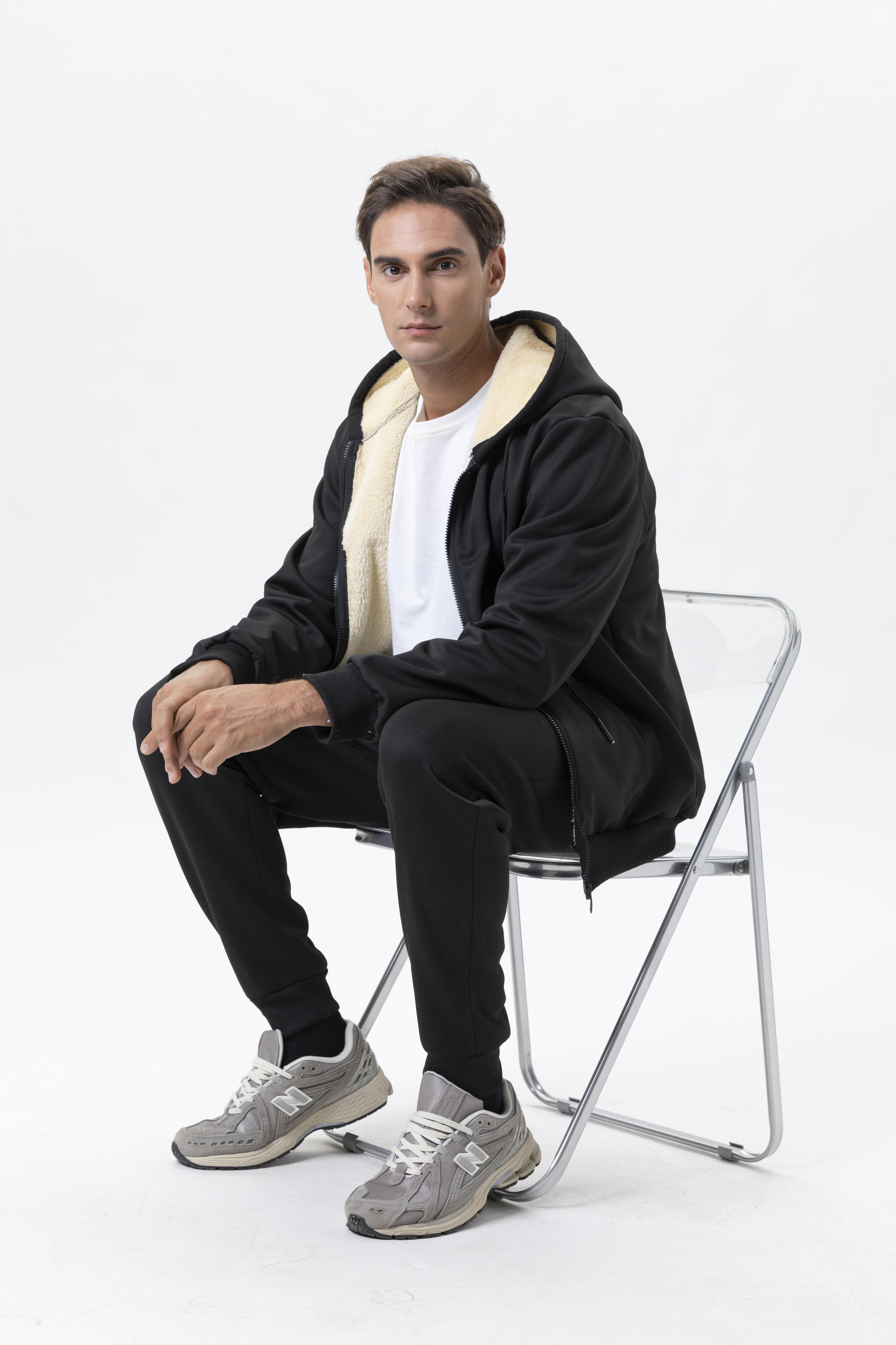 Men's Winter 2 Pcs Set Thick F - đánh giá và giá Sherpa Hoodie Fleece