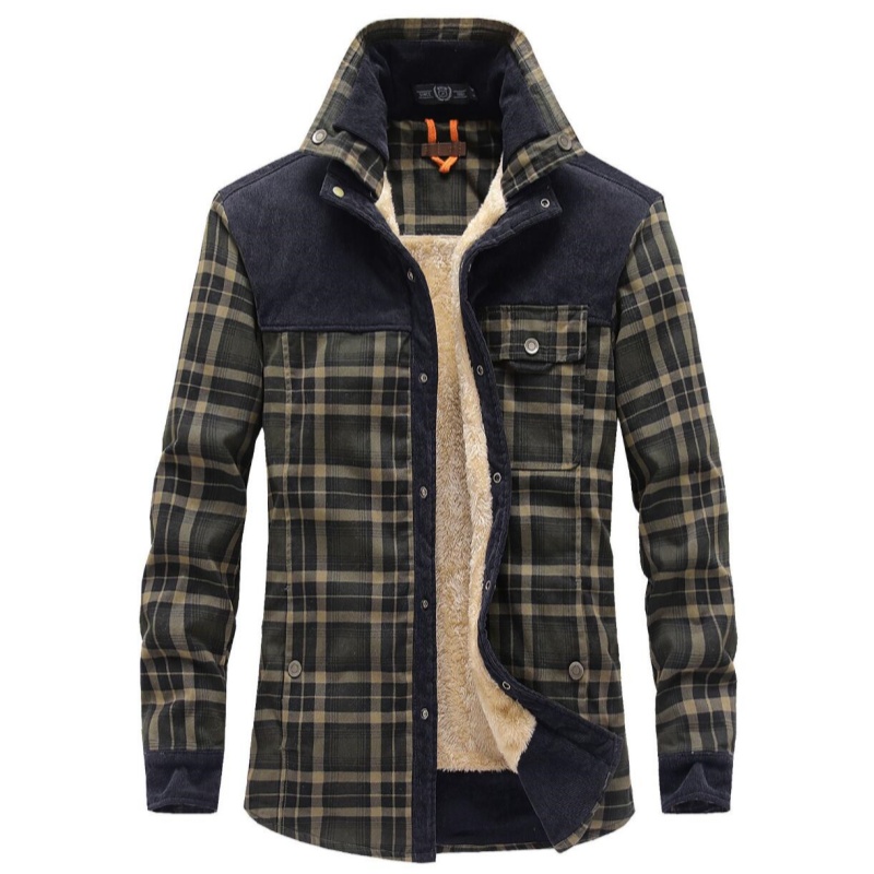 Men's Jackets Winter Windproof - đánh giá và giá Flannel Shirt Lined