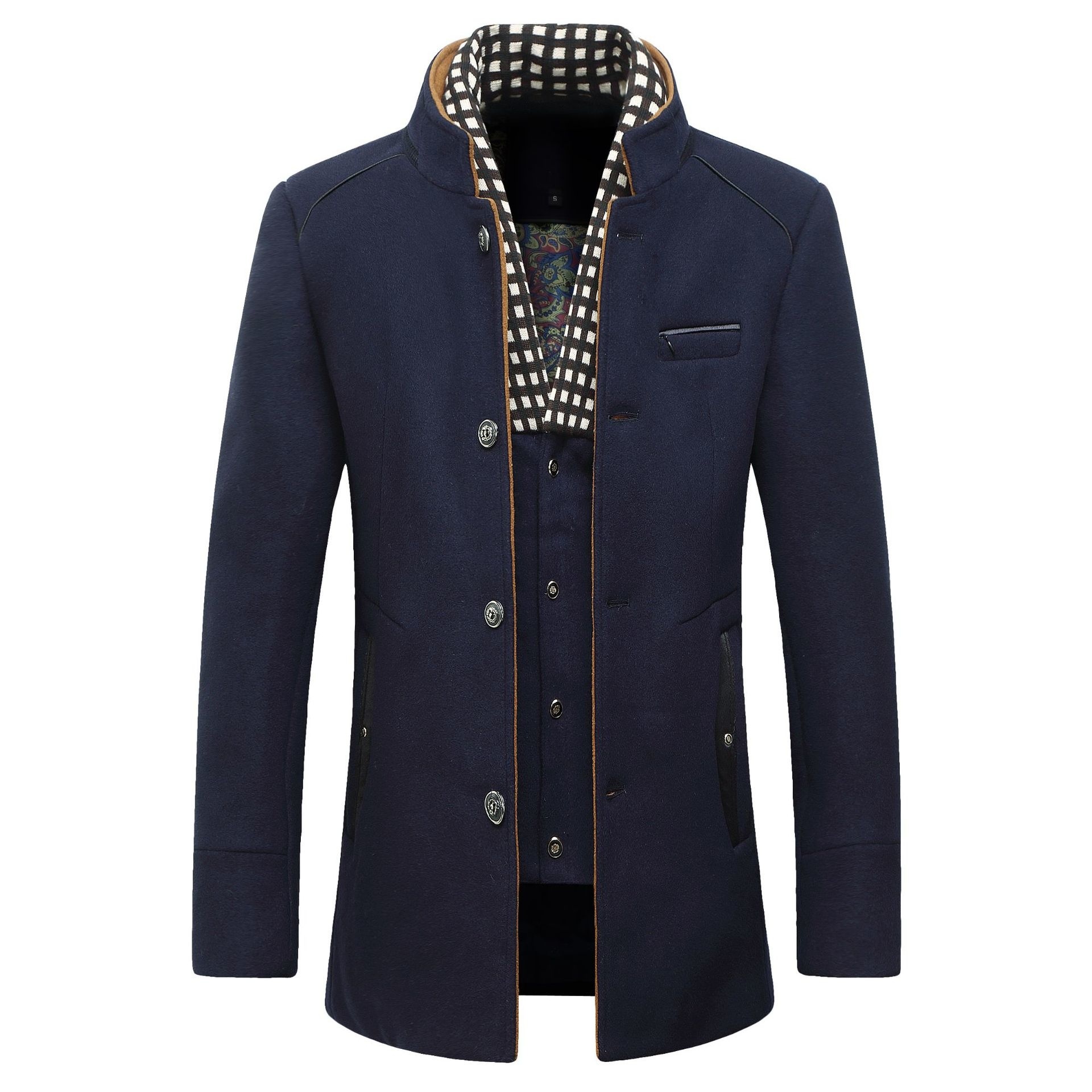 Len Nam Thời Trang Áo Khoác Cổ - đánh giá và giá Wool Coat Peacoat