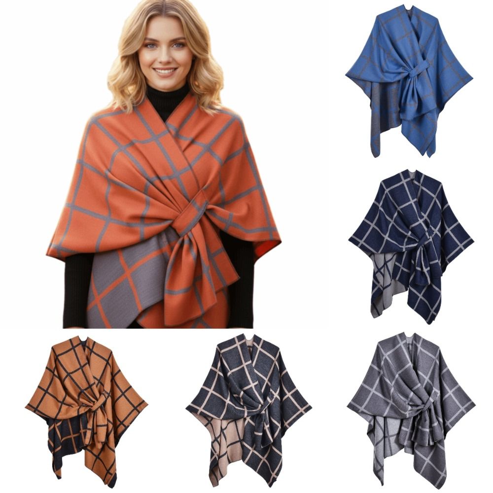 Warm Coat Plaid Design Travel  - đánh giá và giá Shawl Wrap Winter