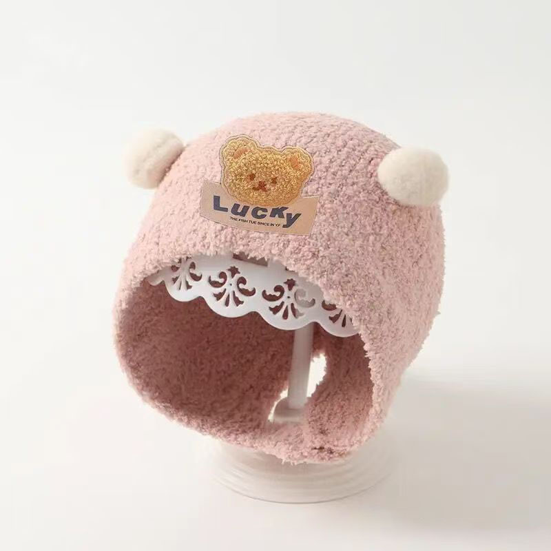 Cute Bear Baby Ear Protection  - đánh giá và giá Knit Beanie Hat Warm