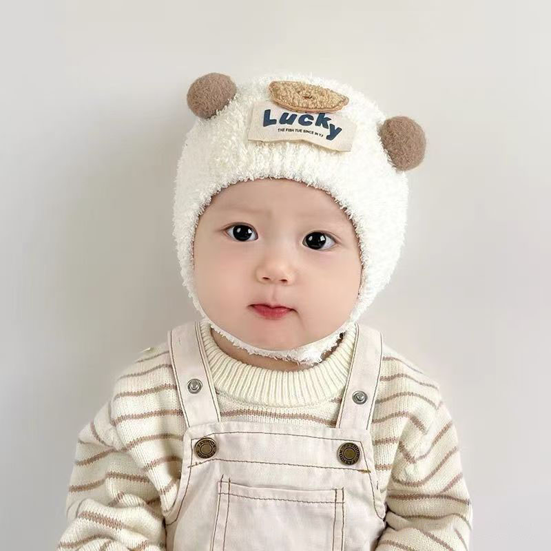 Cute Bear Baby Ear Protection  - đánh giá và giá Knit Beanie Hat Warm