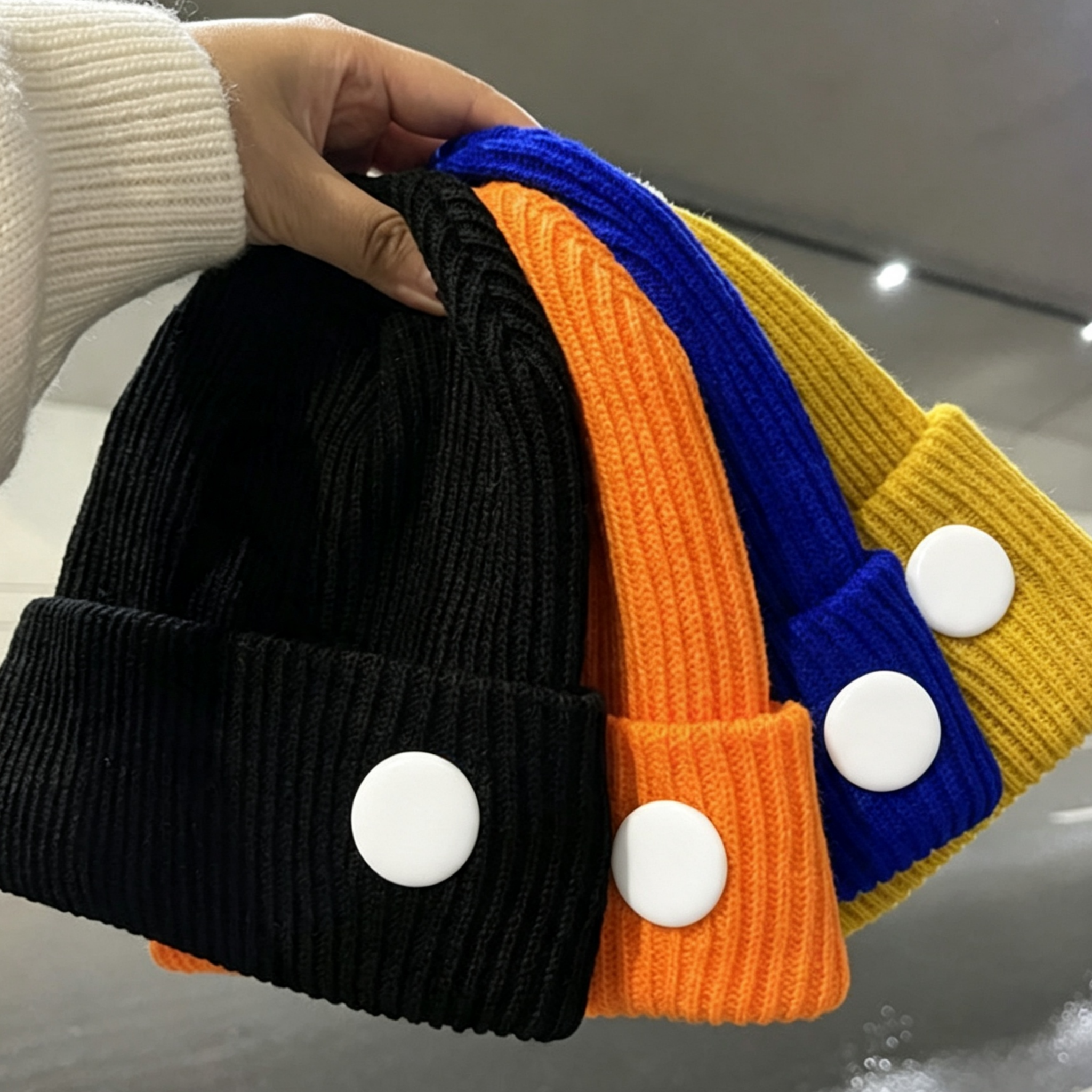 Blank DIY Hand Drawn Patch Kni - đánh giá và giá Knit Beanie Hat Warm
