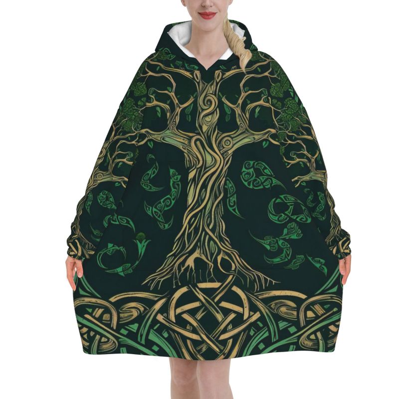 Tree of Life Celtic Pattern Bl - đánh giá và giá Sherpa Hoodie Fleece