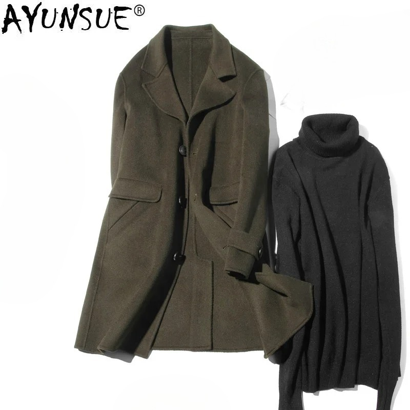 AYUNSUE 100% Wool Coat Men Aut - đánh giá và giá Wool Coat Peacoat