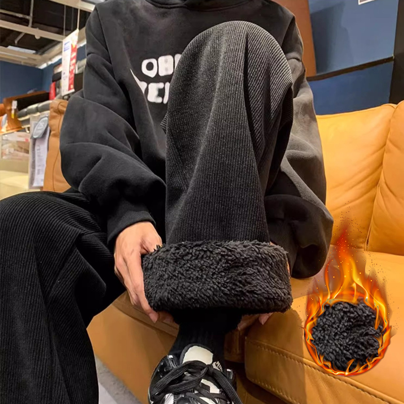 Thick Lamb Fleece Men's Pants  - đánh giá và giá Corduroy Pant Warm