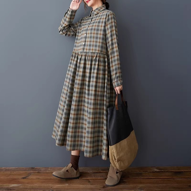 Korean Loose Retro Plaid Shirt - đánh giá và giá Flannel Shirt Lined