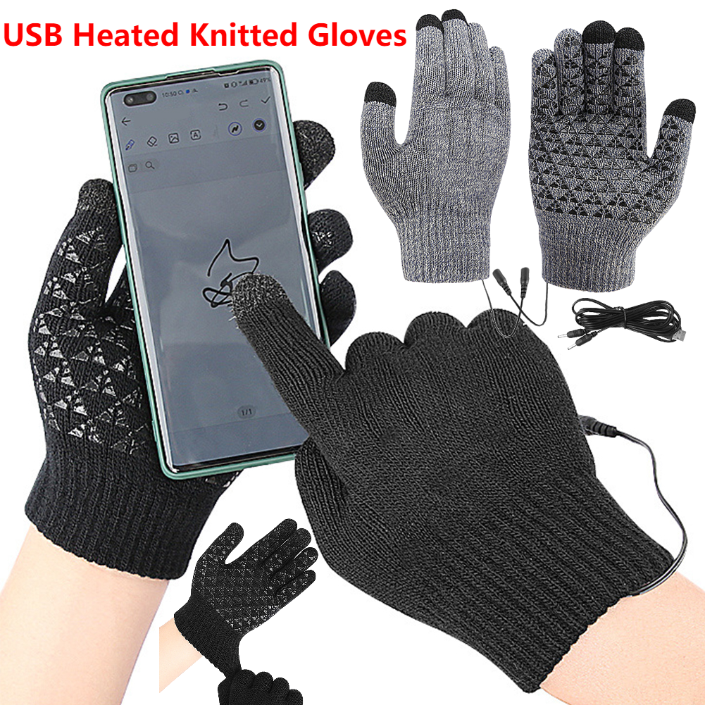 5-1Pairs USB Heated Knitted Gl - đánh giá và giá Touch Screen Gloves